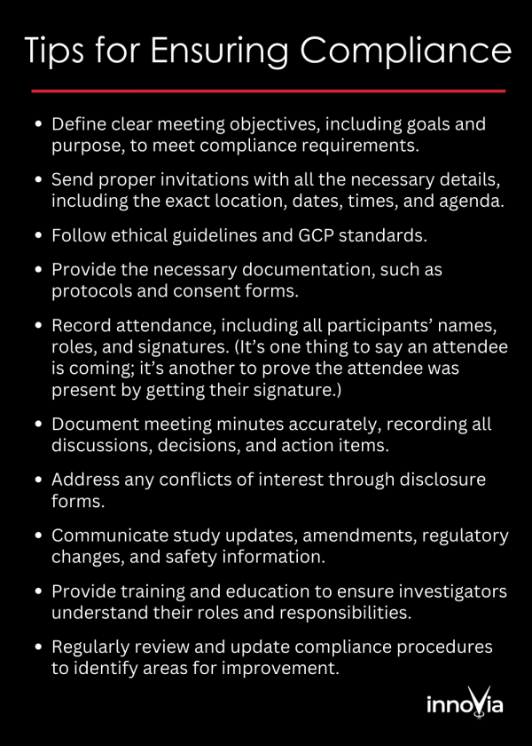 Infographic: How to Navigate Compliance Issues With Investigator Meetings